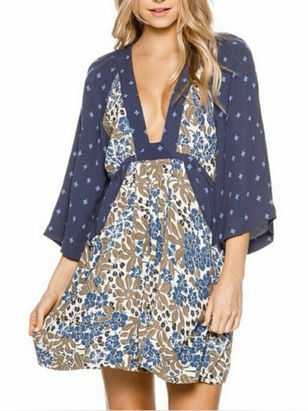 Free People Tallula Babydoll Floral Printed Flowy Mini Dress